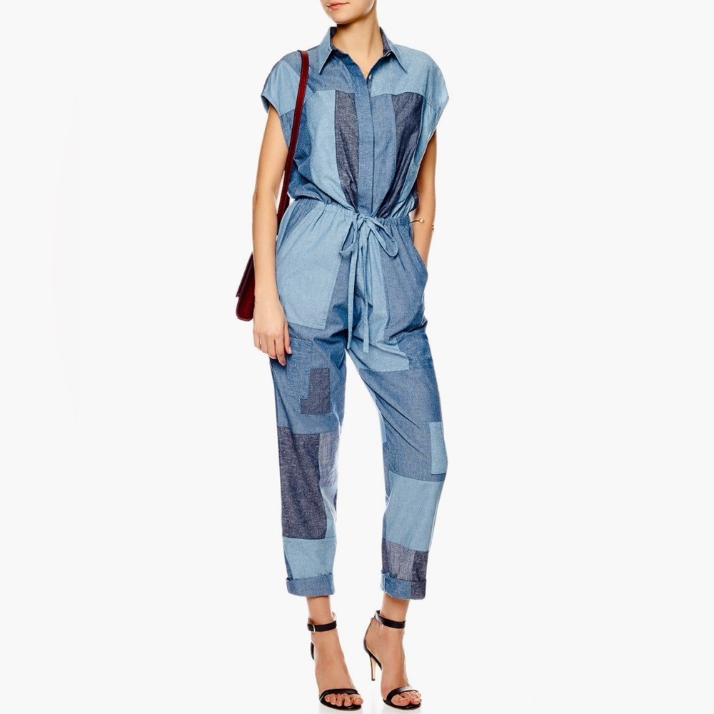 NWT Vintage 3.1 Phillip Lim Blue Patchwork Jumpsuit - Picture 3 of 8